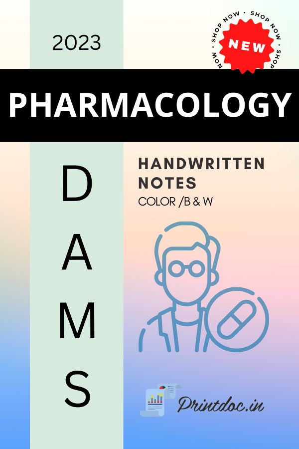 DAMS - PHARMACOLOGY NOTES 2023