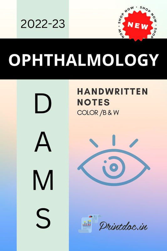 DAMS - OPHTHALMOLOGY NOTES 2022-23