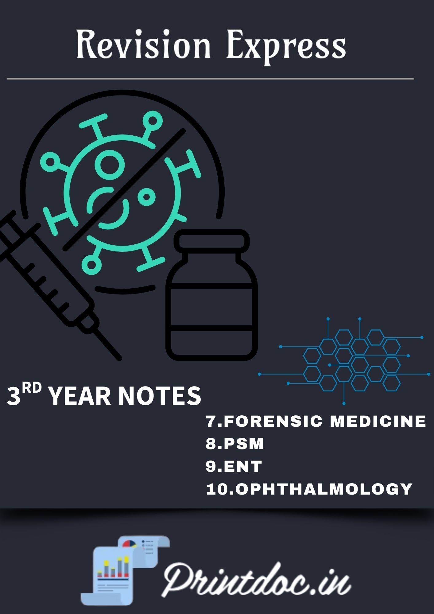 E-Guru Express - Third Year MBBS Notes – Forensic Medicine (FMT), Community Medicine (PSM), ENT & Ophthalmology