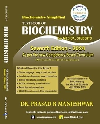 Biochemistry Simplified Textbook for Medical Studentsby Prasad Manjeshwar, 7th Edition - 2024
