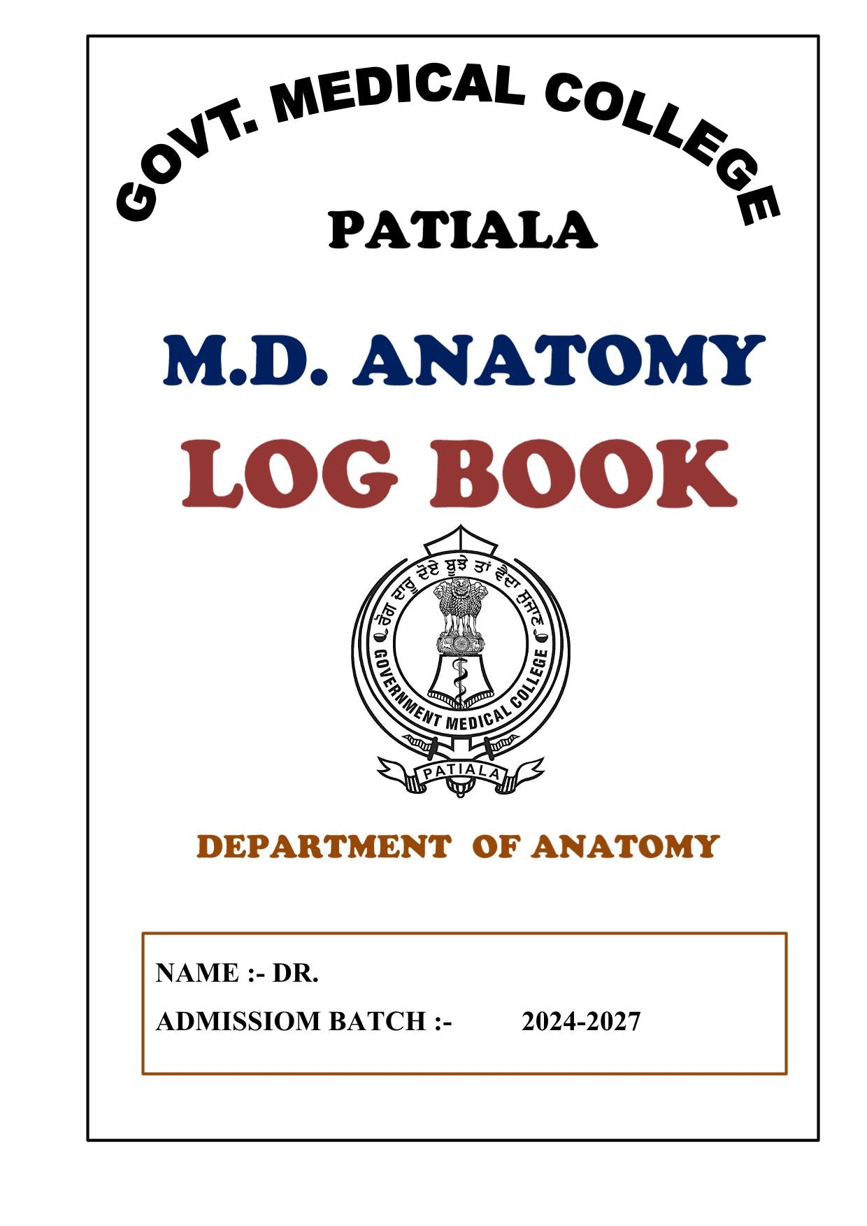 Anatomy - Log Book GMC - PrintDoc