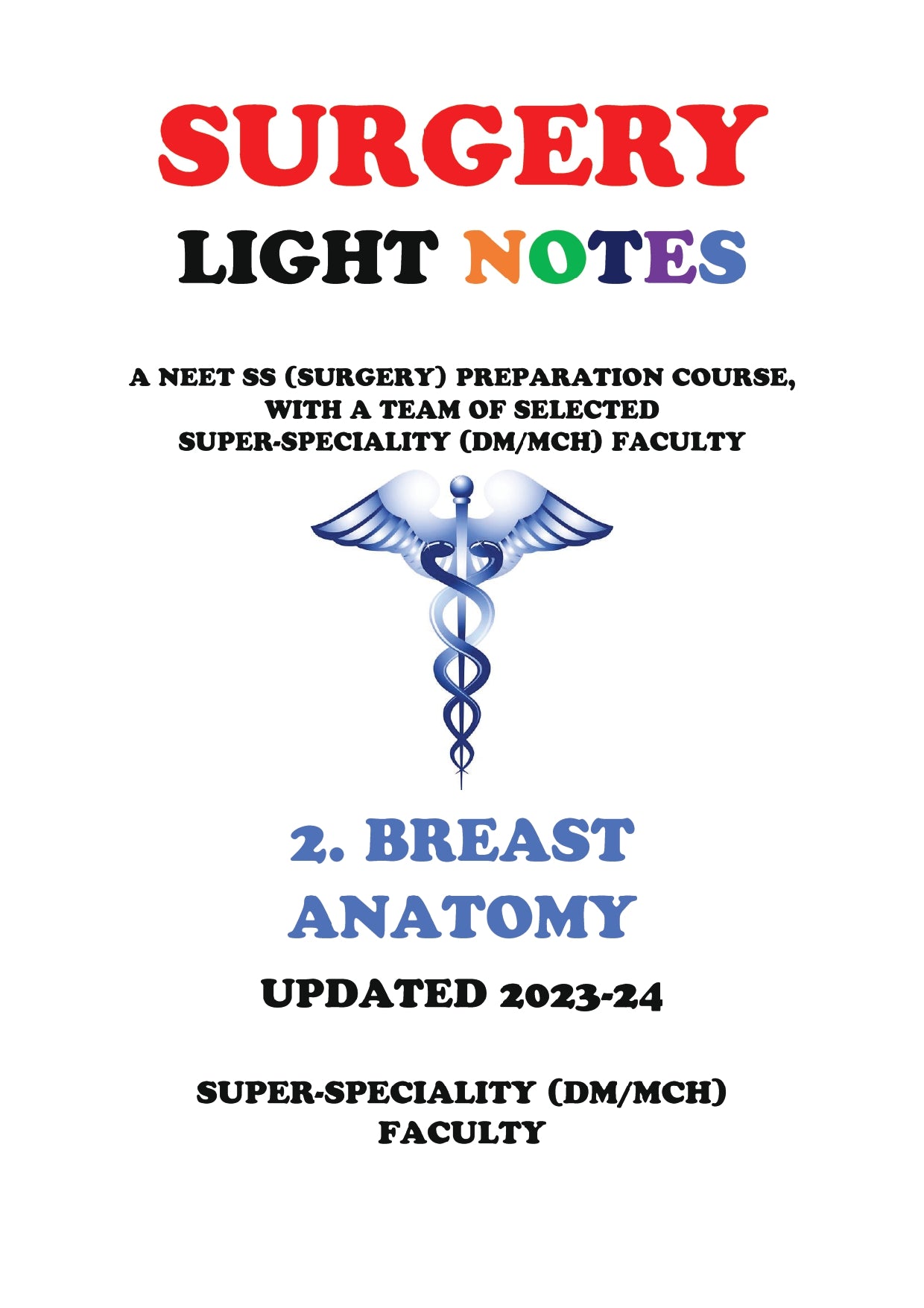 BREAST ANATOMY - Surgery Notes GMC - PrintDoc