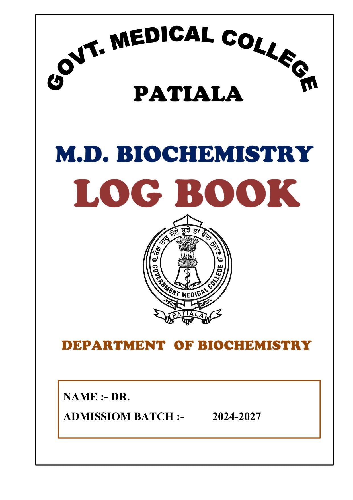 Biochemistry - Log Book GMC - PrintDoc
