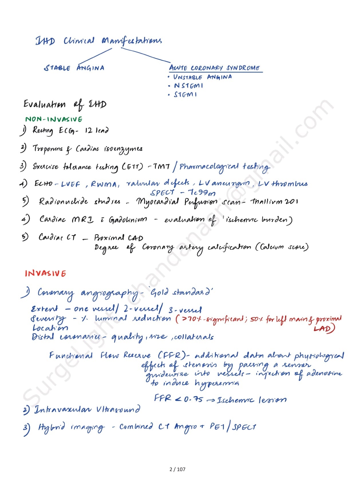 CORONARY ARTERY DISEASE - Surgery Notes GMC - PrintDoc