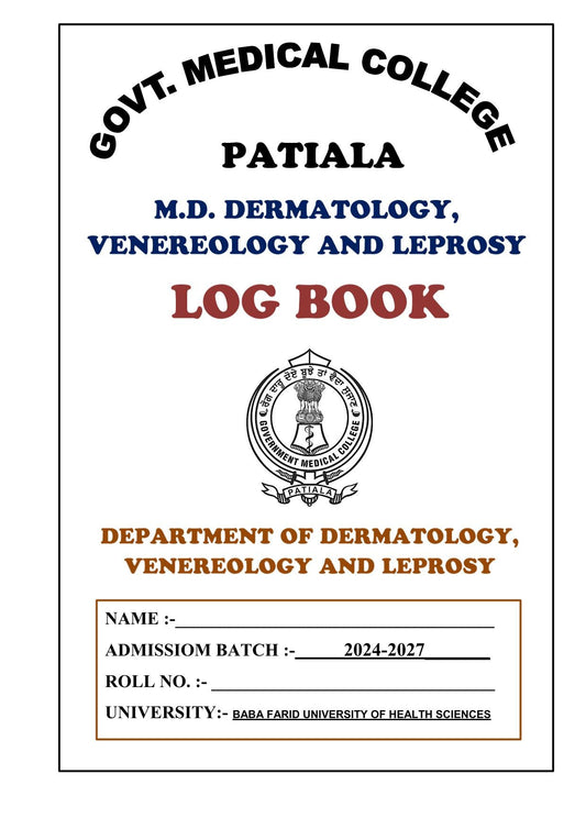 Dermatology - Log Book GMC - PrintDoc