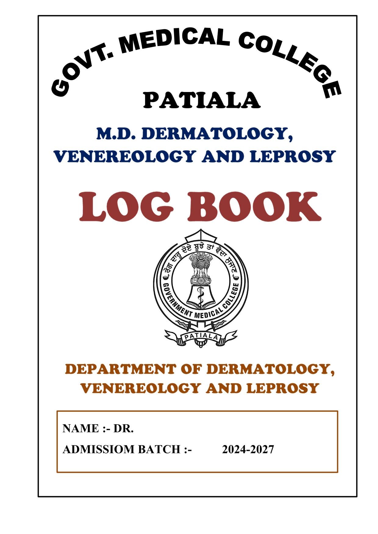 Dermatology - Log Book GMC - PrintDoc