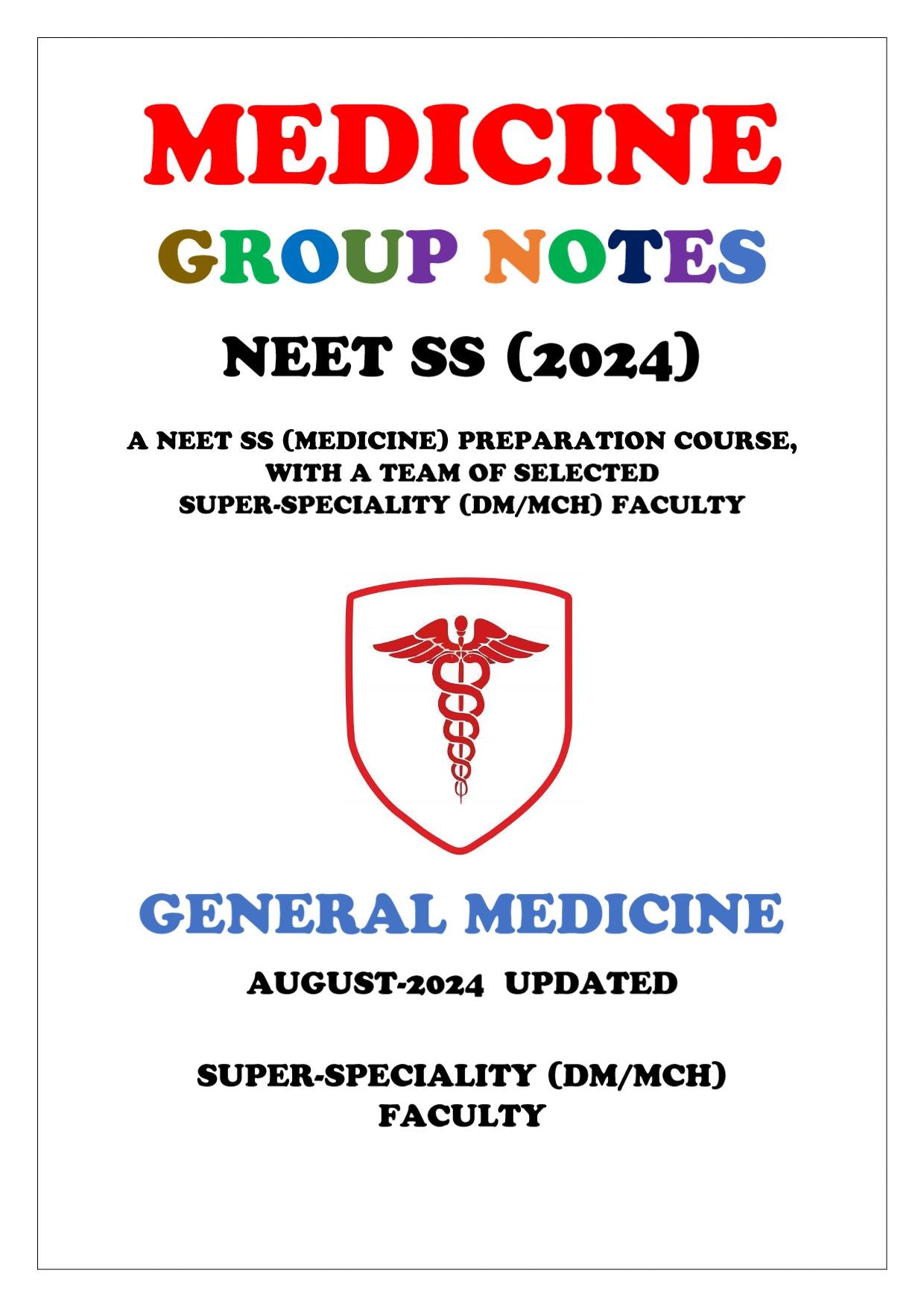 Medicine - General Medicine Harrison Based Part 1 to 4 Super - Speciality Notes - PrintDoc