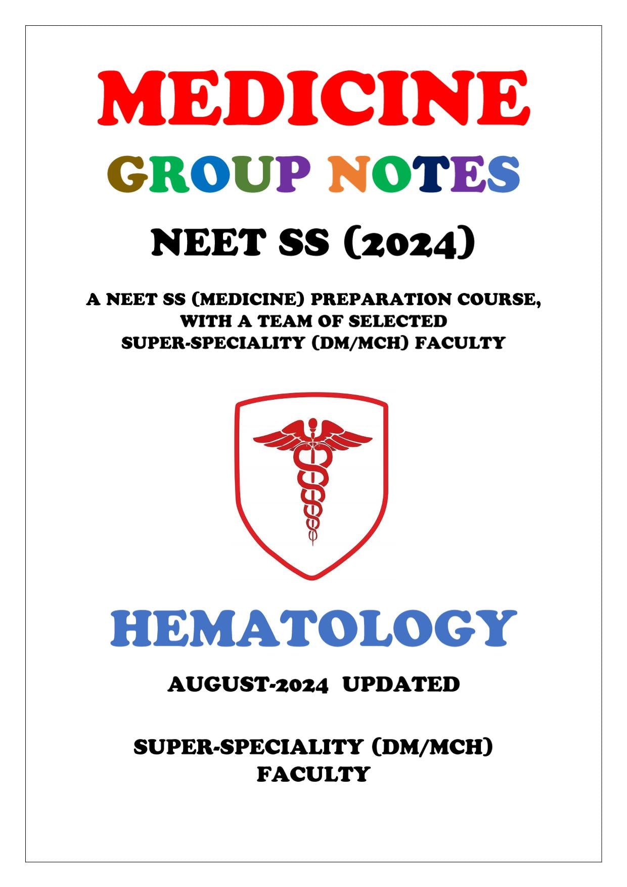 Medicine - Hematology Super - Speciality Notes - PrintDoc