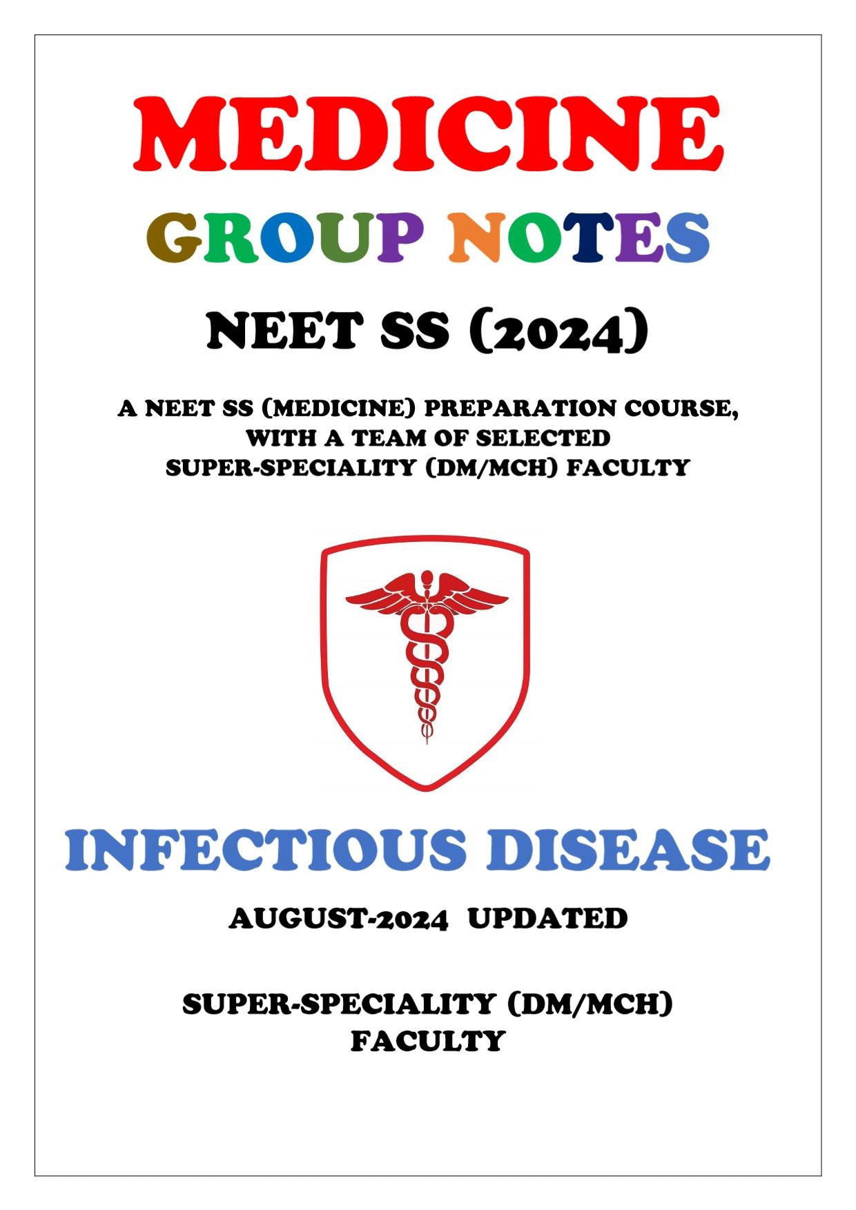 Medicine - Infectious Disease Super - Speciality Notes - PrintDoc