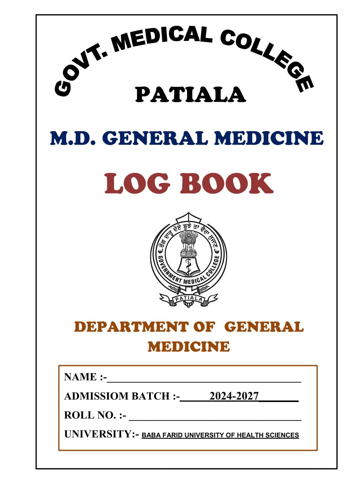 Medicine - Log Book GMC - PrintDoc
