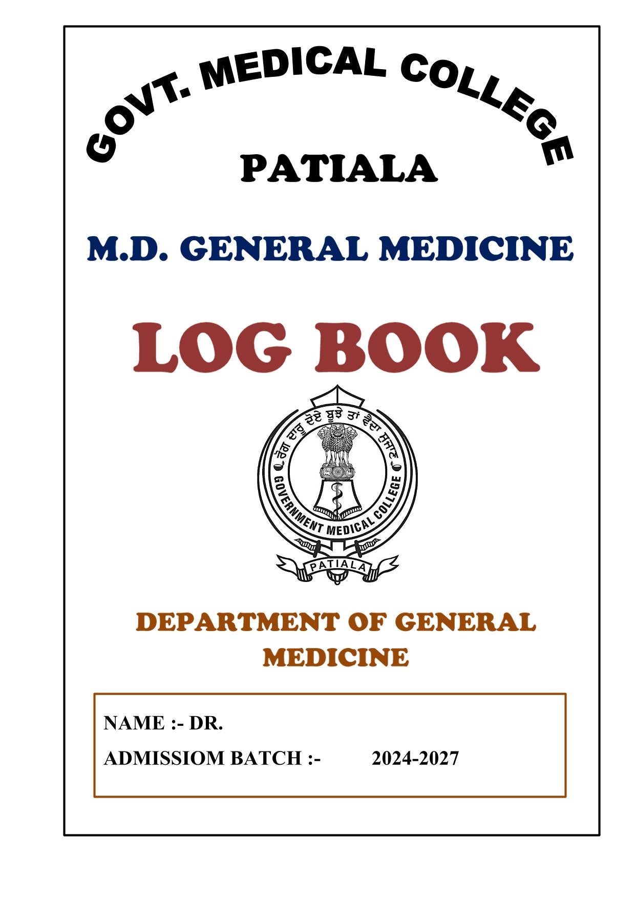 Medicine - Log Book GMC - PrintDoc
