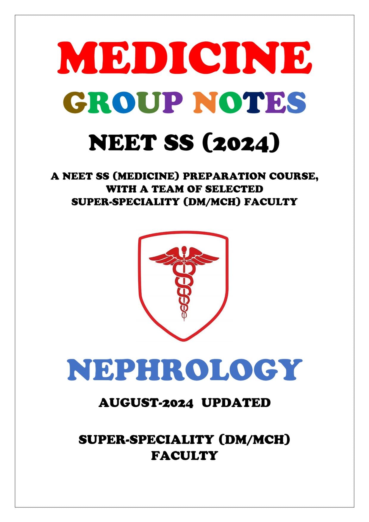 Medicine - Nephrology Super - Speciality Notes - PrintDoc
