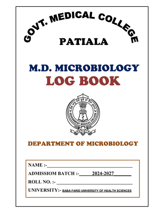 Microbiology - Log Book GMC - PrintDoc