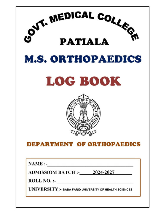 Orthopedics - Log Book GMC - PrintDoc