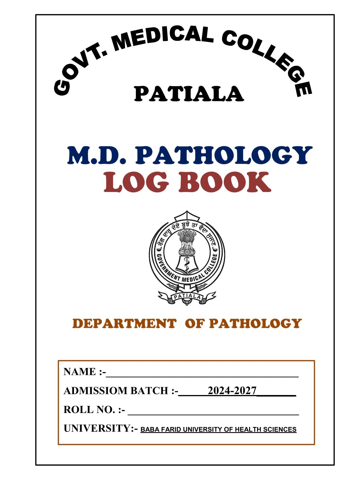 Pathology - Log Book GMC - PrintDoc