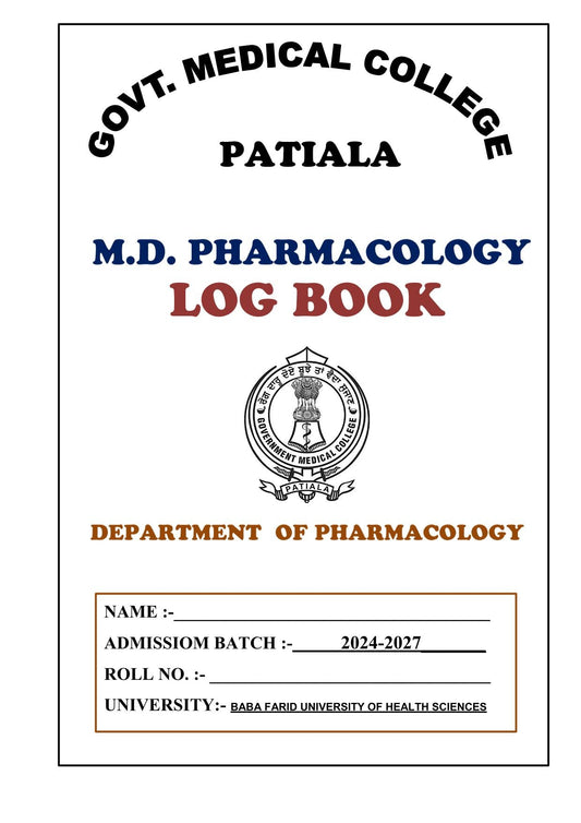 Pharmacology - Log Book GMC - PrintDoc