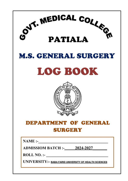 Surgery - Log Book GMC - PrintDoc