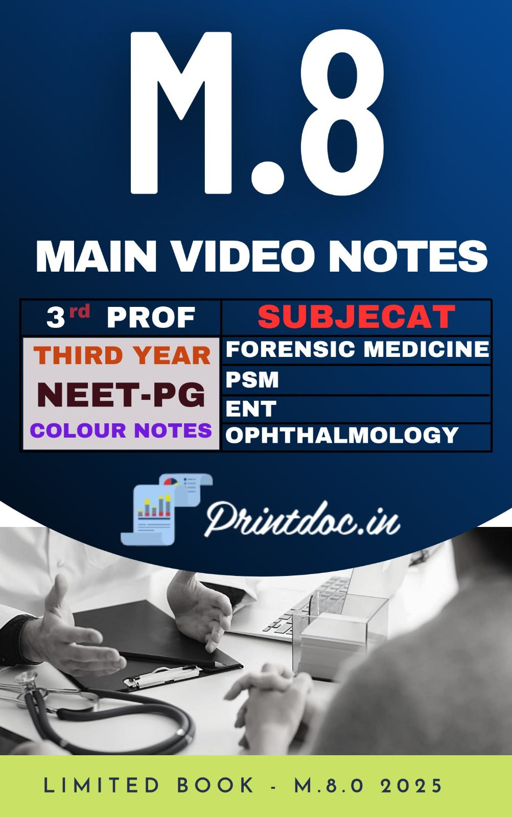 M.8 - Third Year MBBS Notes – Forensic Medicine (FMT), Community Medicine (PSM), ENT & Ophthalmology