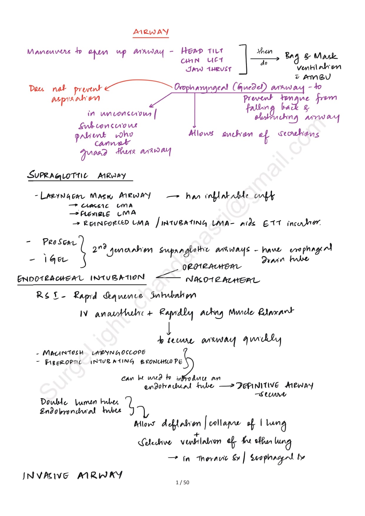 AIRWAY - Surgery Notes GMC