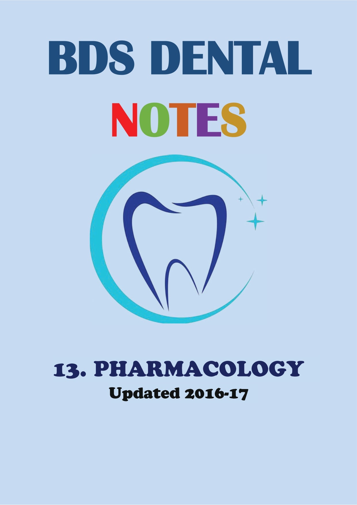 PHARMACOLOGY - BDS Dental Notes