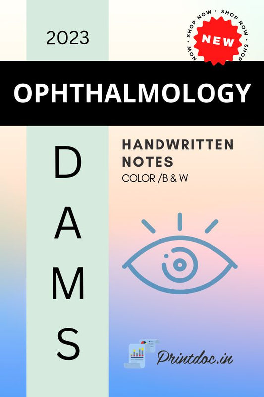 DAMS - OPHTHALMOLOGY NOTES 2023