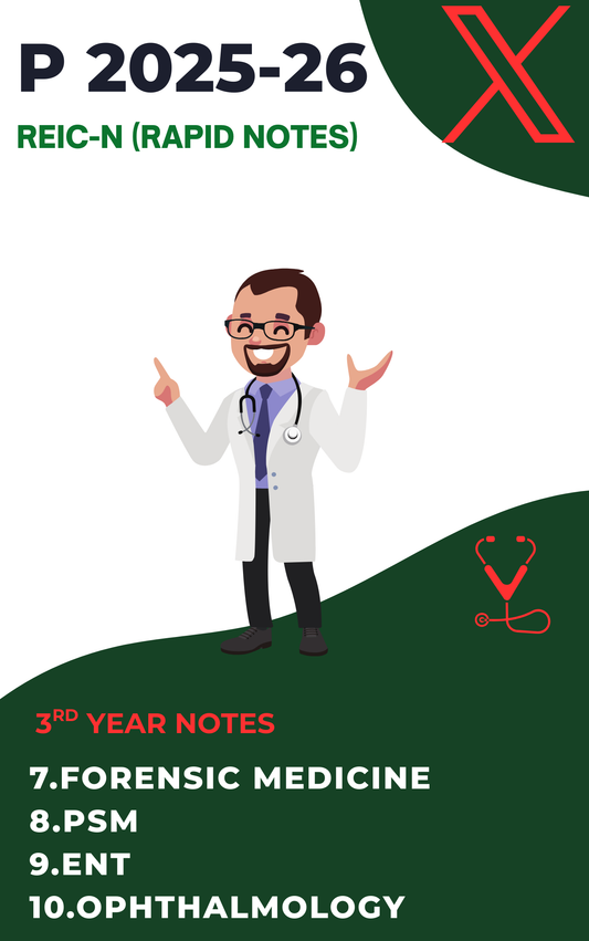 PREP REIG-N - Third Year MBBS Notes – Forensic Medicine (FMT), Community Medicine (PSM), ENT & Ophthalmology