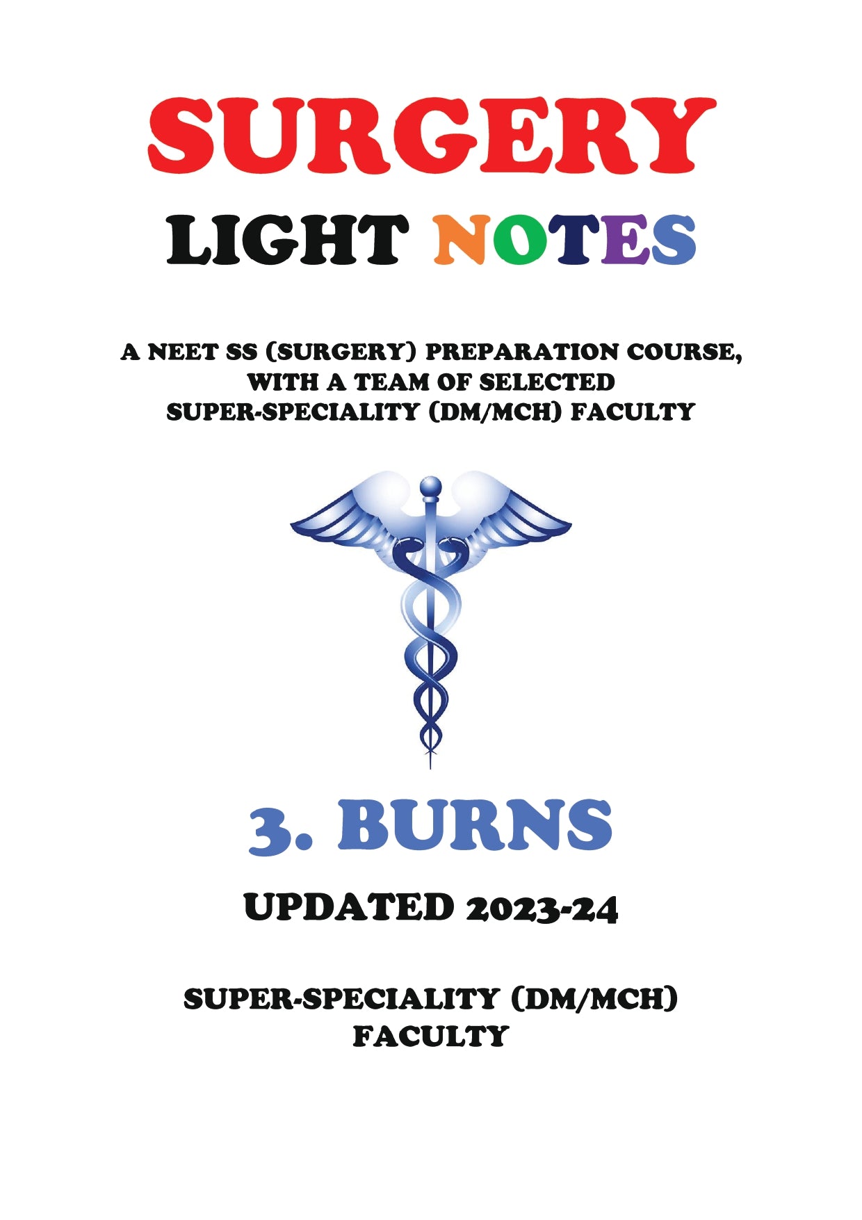 BURNS - Surgery Notes GMC