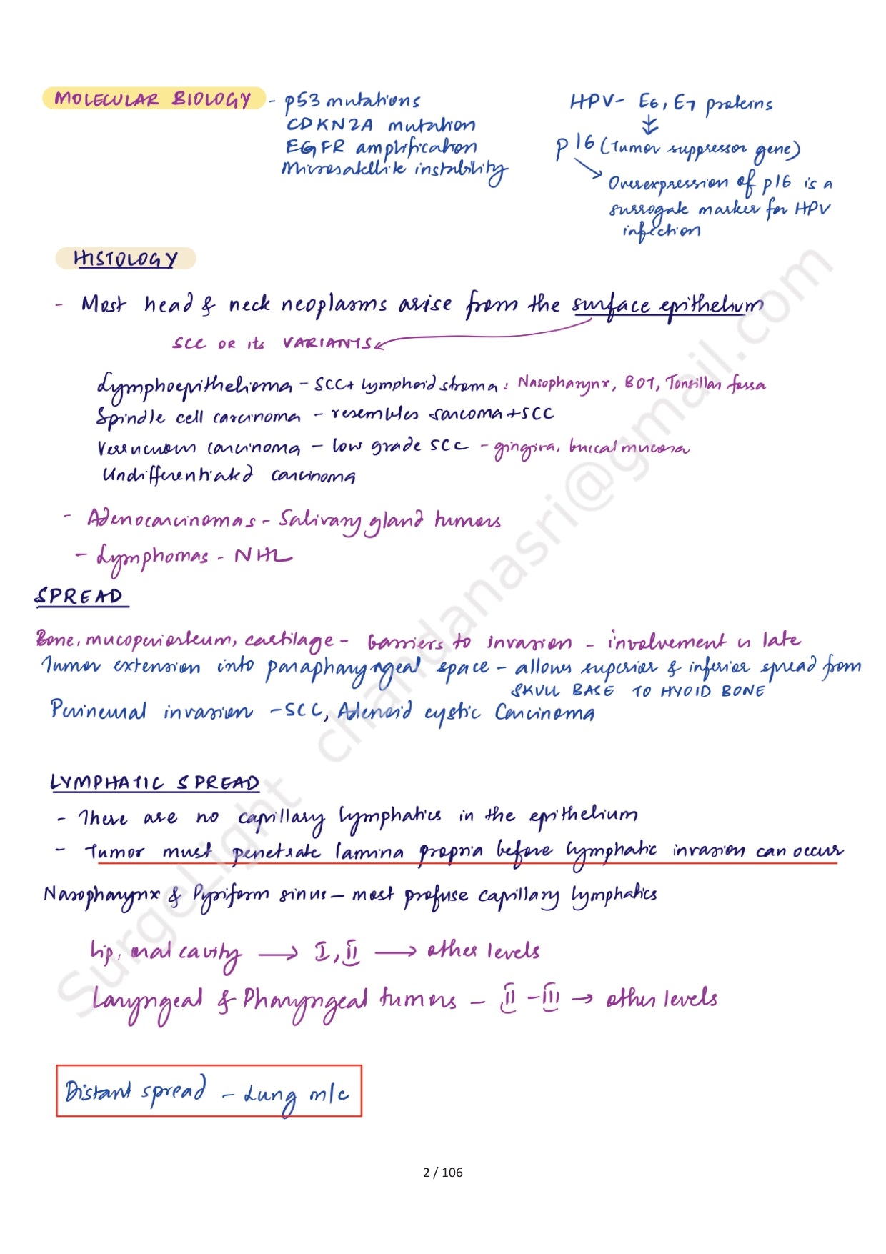 CANCER OF THE HEAD & NECK - Surgery Notes GMC