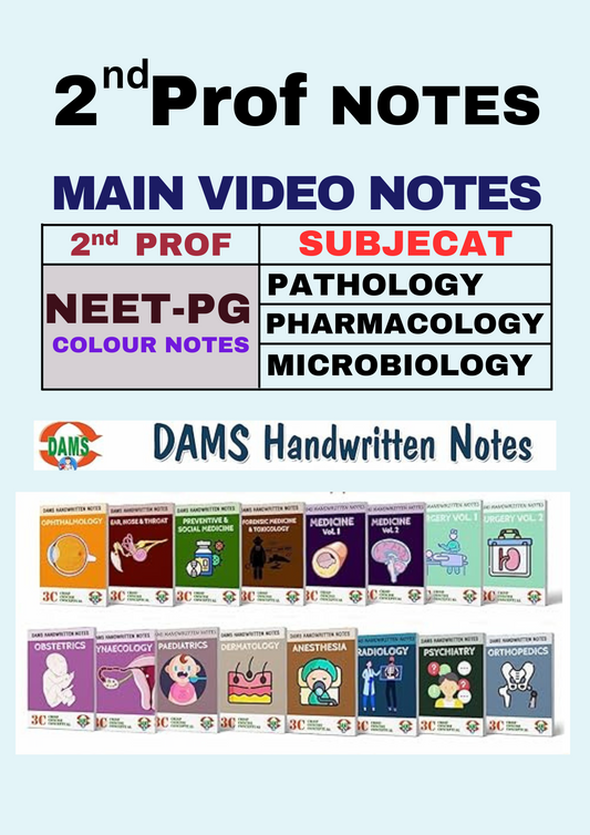 DAMS - Pathology - Pharmacology and Microbiology - Essential Guide for Second Year Main Notes for NEET - PG Preparation (New Offer)