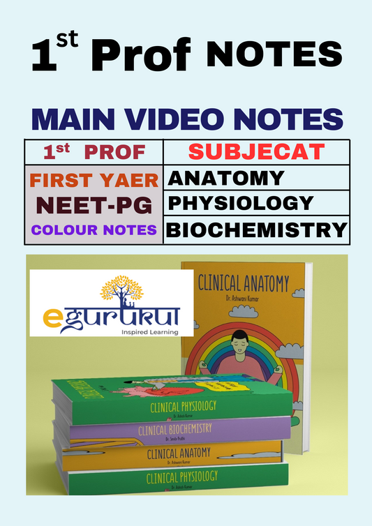 E-Guru - Anatomy - Physiology and Biochemistry - Essential Guide for First Year Main Notes for NEET - PG Preparation (New Offer)