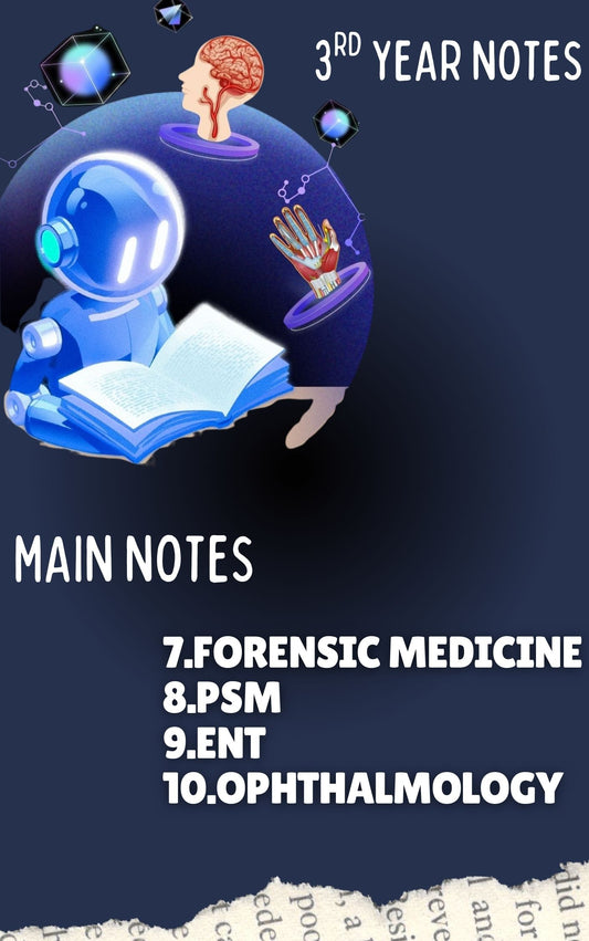 DAMS MAIN NOTES 2025 - Third Year MBBS Notes – Forensic Medicine (FMT), Community Medicine (PSM), ENT & Ophthalmology