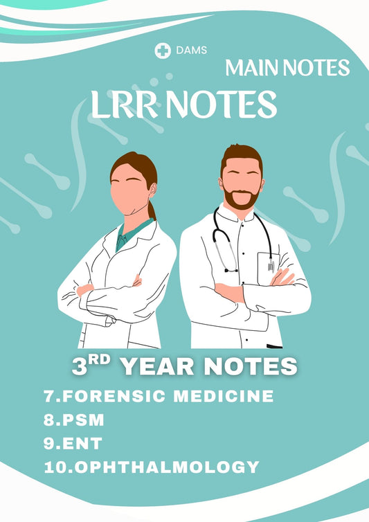 DAMS LRR 2025 - Third Year MBBS Notes – Forensic Medicine (FMT), Community Medicine (PSM), ENT & Ophthalmology