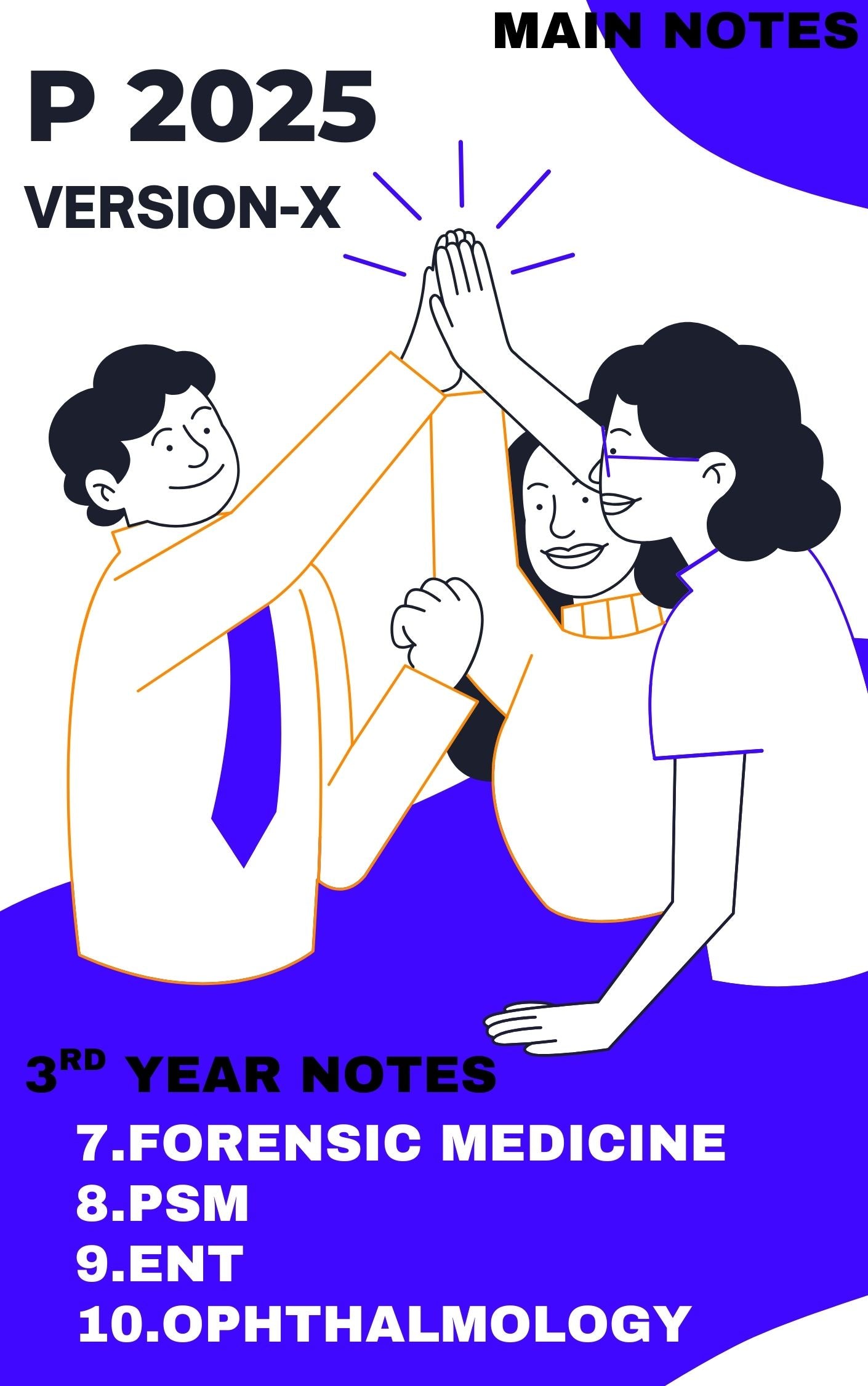 P Version X - Third Year MBBS Notes – Forensic Medicine (FMT), Community Medicine (PSM), ENT & Ophthalmology