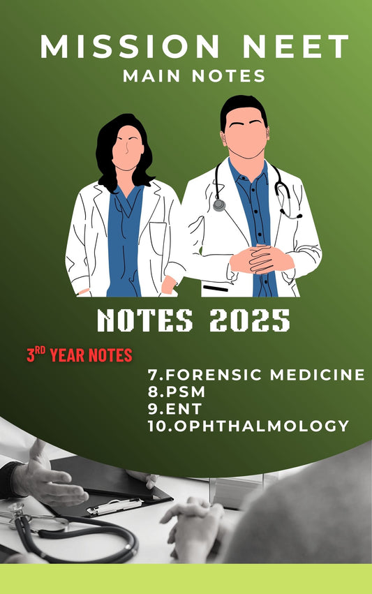 Mission Notes - Third Year MBBS Notes – Forensic Medicine (FMT), Community Medicine (PSM), ENT & Ophthalmology