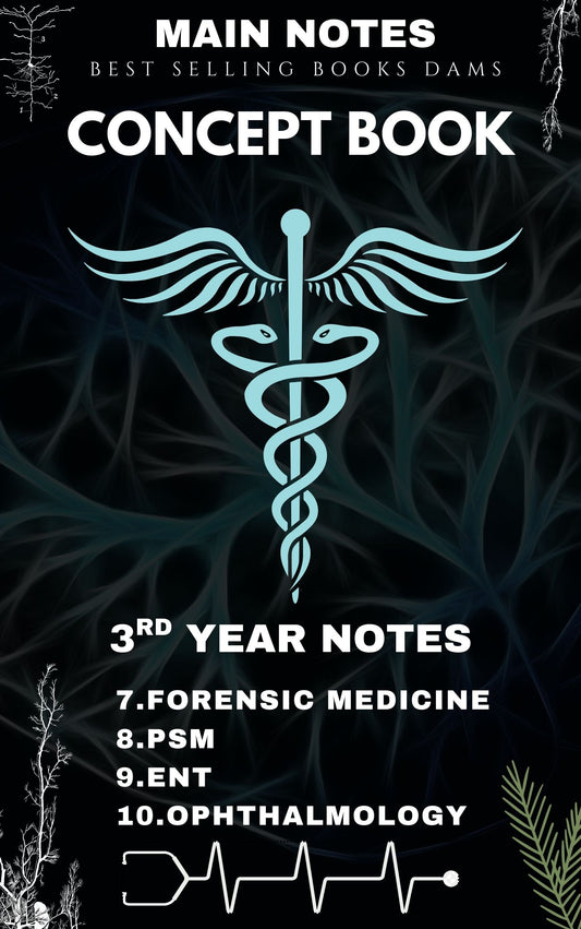 DAMS CONCEPT BOOK 2025 - Third Year MBBS Notes – Forensic Medicine (FMT), Community Medicine (PSM), ENT & Ophthalmology