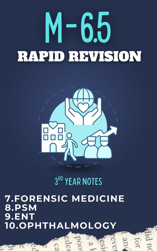 M.6.5 Rapid Revision - Third Year MBBS Notes – Forensic Medicine (FMT), Community Medicine (PSM), ENT & Ophthalmology