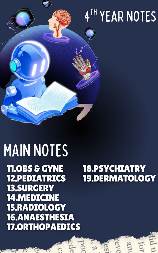 DAMS MAIN NOTES 2025- Fourth Year MBBS Notes – Medicine, Surgery, Obs & Gynae, Paediatrics, Ortho, Derma, Psychiatry, Anaesthesia, Radiology