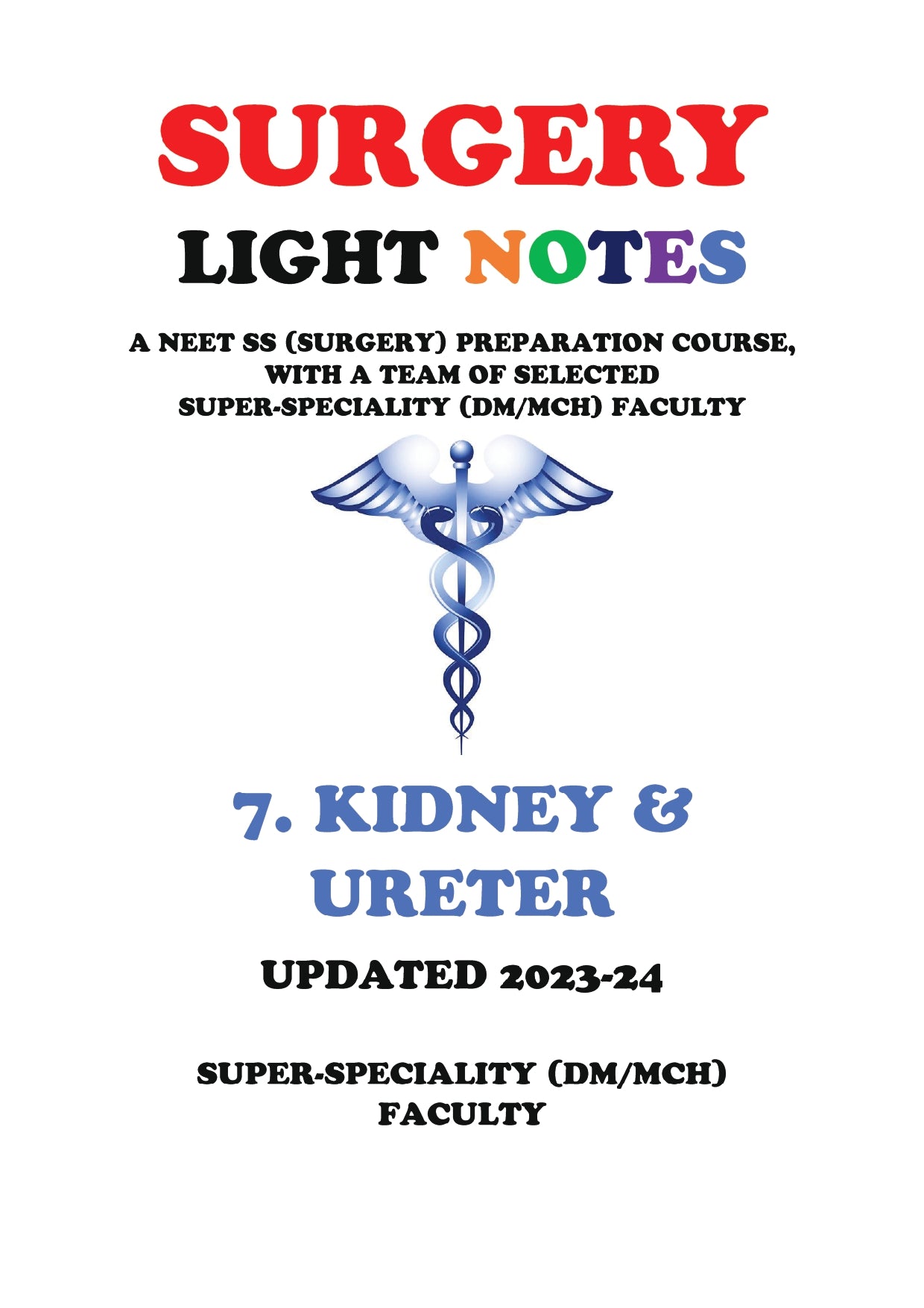 KIDNEY & URETER - Surgery Notes GMC