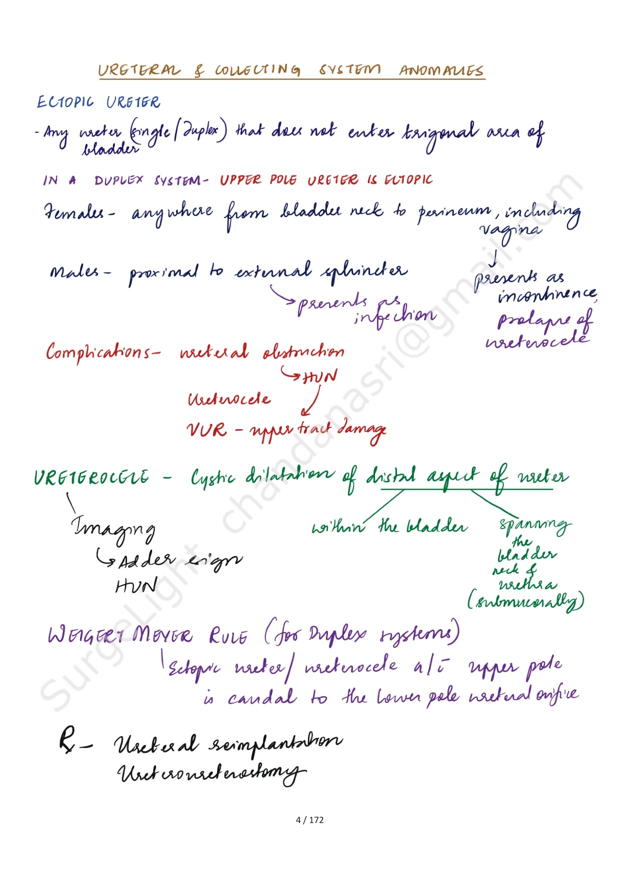 KIDNEY & URETER - Surgery Notes GMC