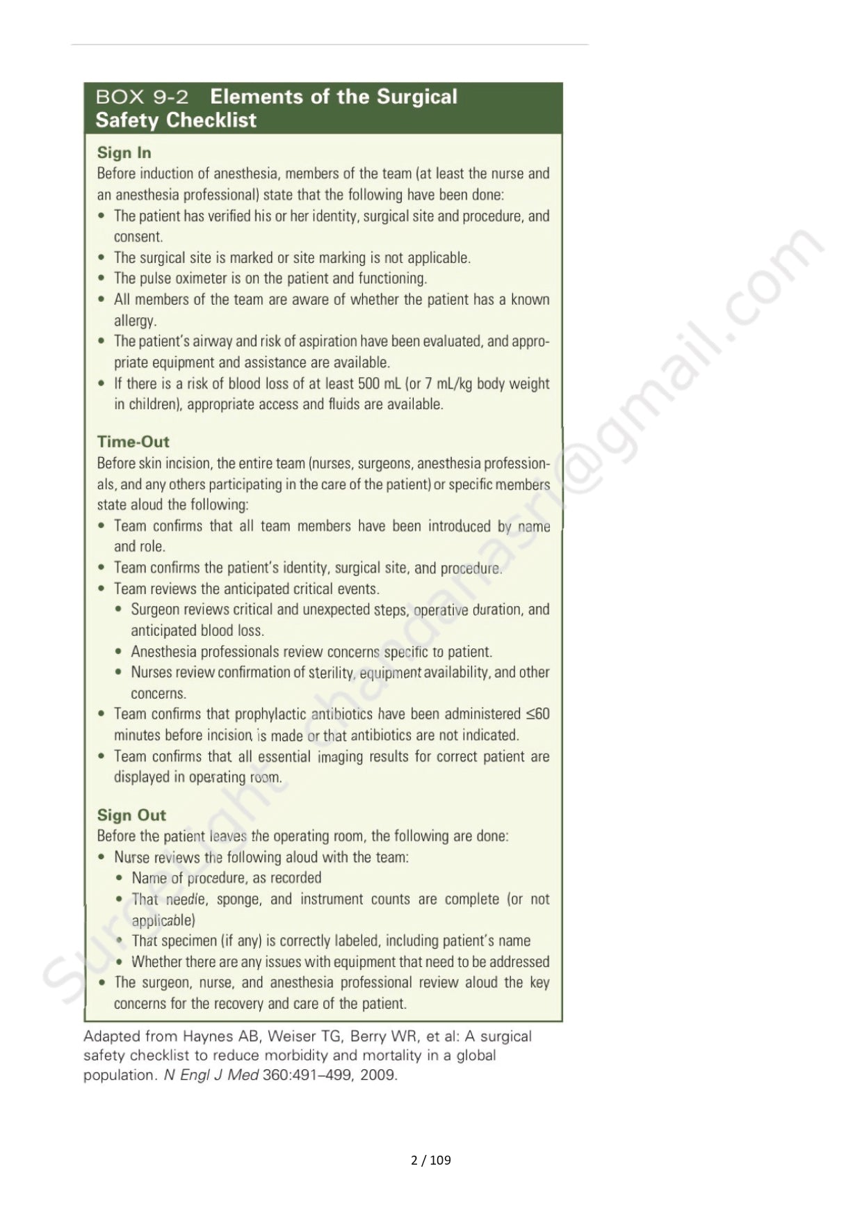 SURGICAL SAFETY CHECKLIST - Surgery Notes GMC