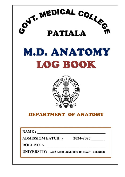 Anatomy - Log Book GMC - PrintDoc