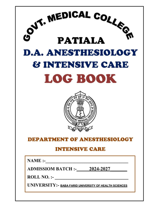 Anesthesia DA - Log Book GMC - PrintDoc
