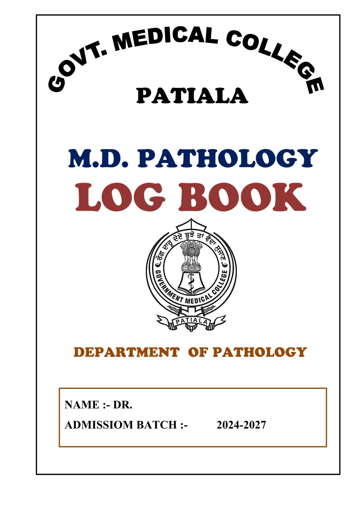 Pathology - Log Book GMC