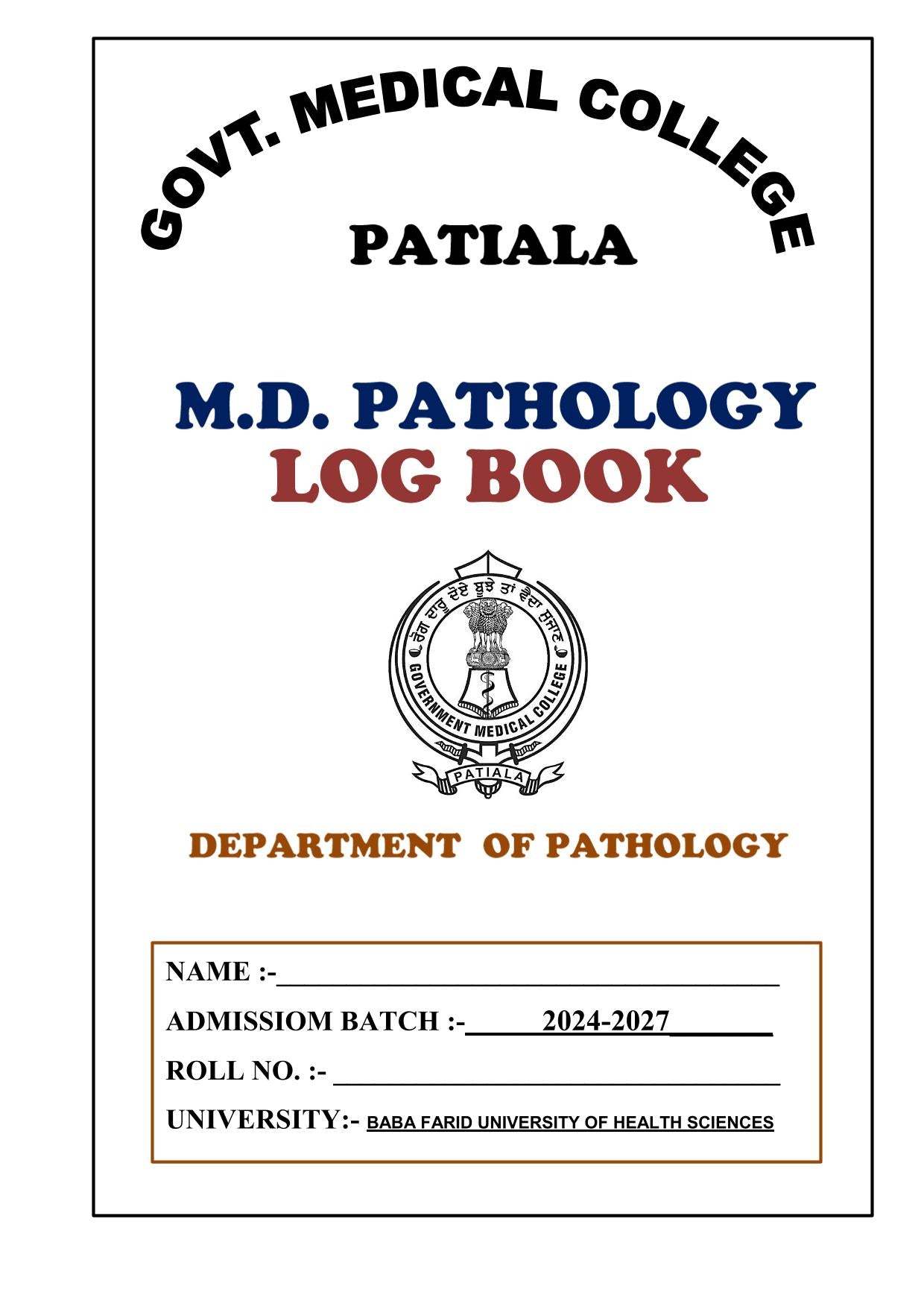 Pathology - Log Book GMC