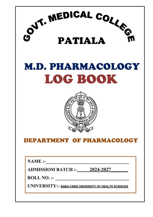 Pharmacology - Log Book GMC