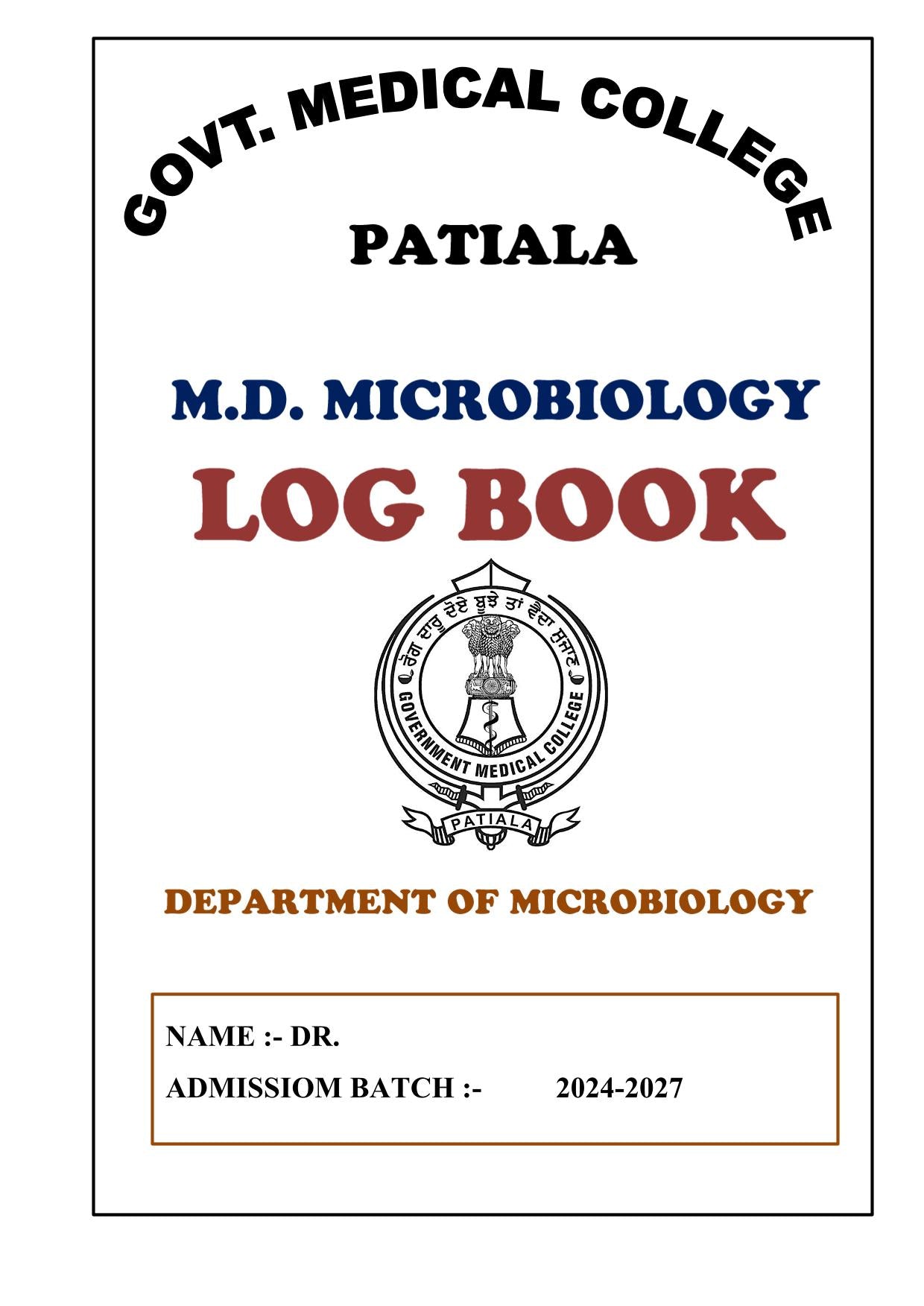 Microbiology - Log Book GMC