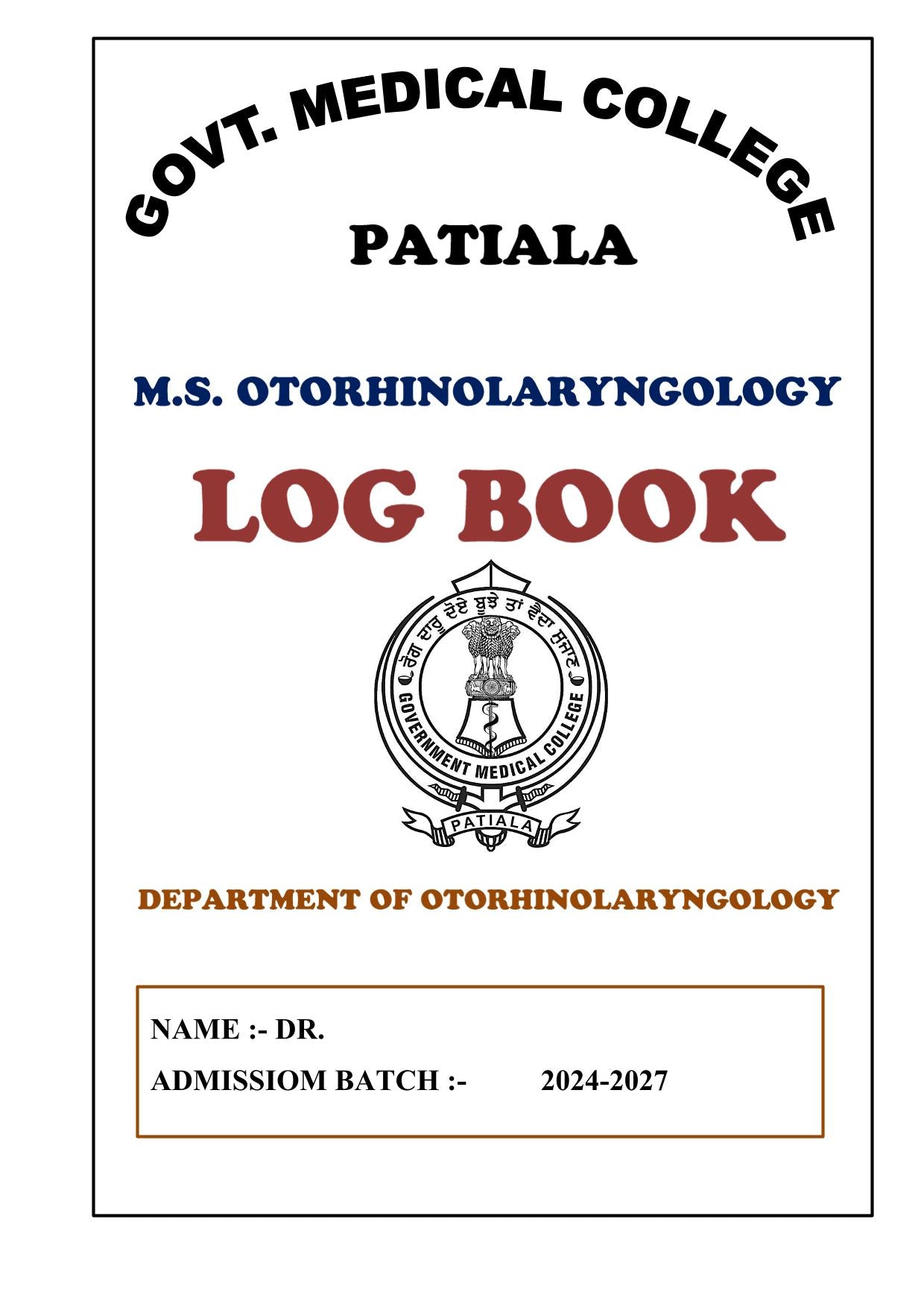 ENT - Log Book GMC