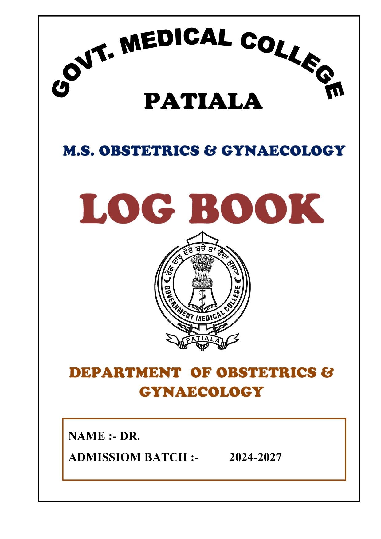 Obs and Gyne - Log Book GMC