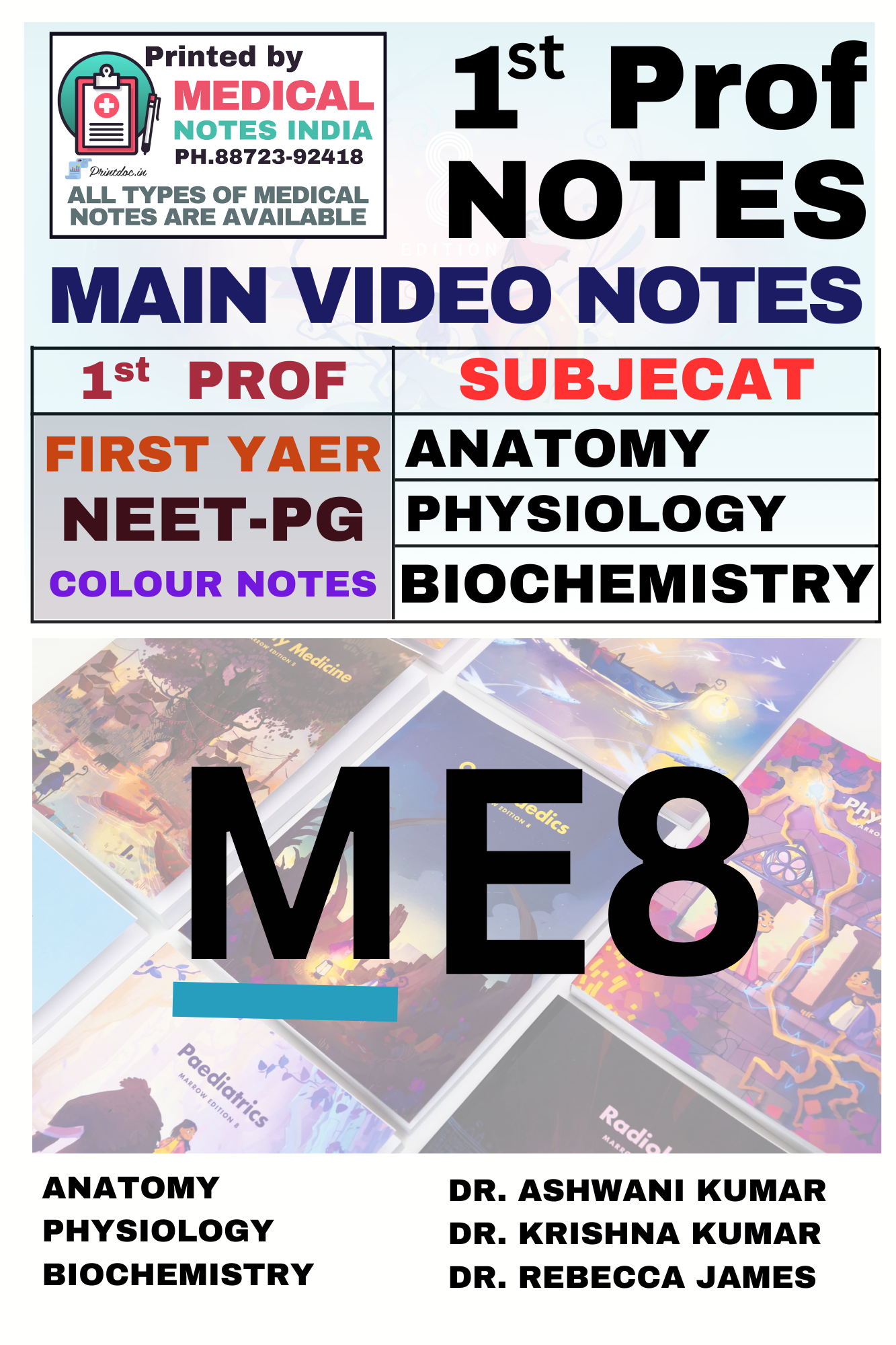 M8 First-Year Notes (Anatomy, Physiology, and Biochemistry) For NEET-PG (New Offer) - PrintDoc