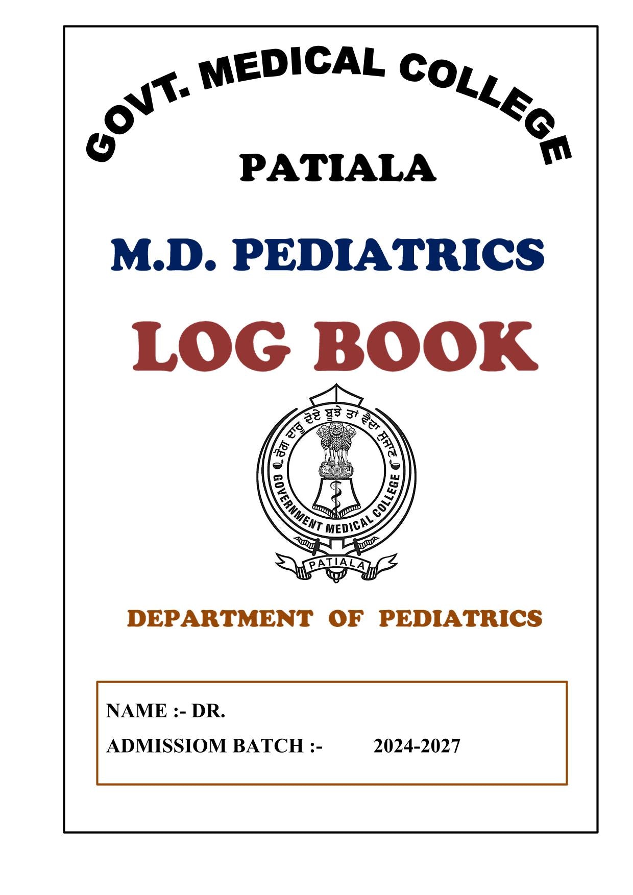 Pediatrics - Log Book GMC - PrintDoc